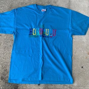 Vintage 90s Honolulu Hawaii embroidered shirt dope